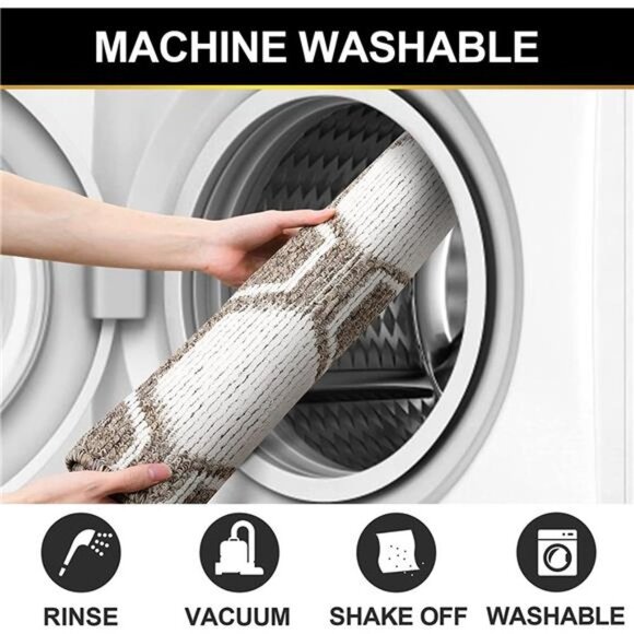 Indoor Door Mat, Front Back Door Mats Non-Slip Entryway Rug, 20X32 " Brown - Picture 6 of 7